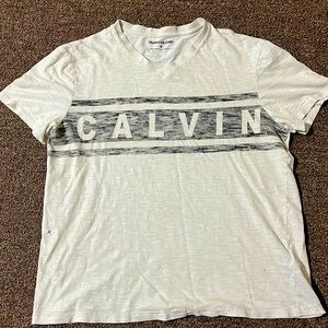 Calvin Klein Distressed V neck Tee